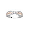 Bague Brillaxis or bicolore 18 carats empierrée - vue V1
