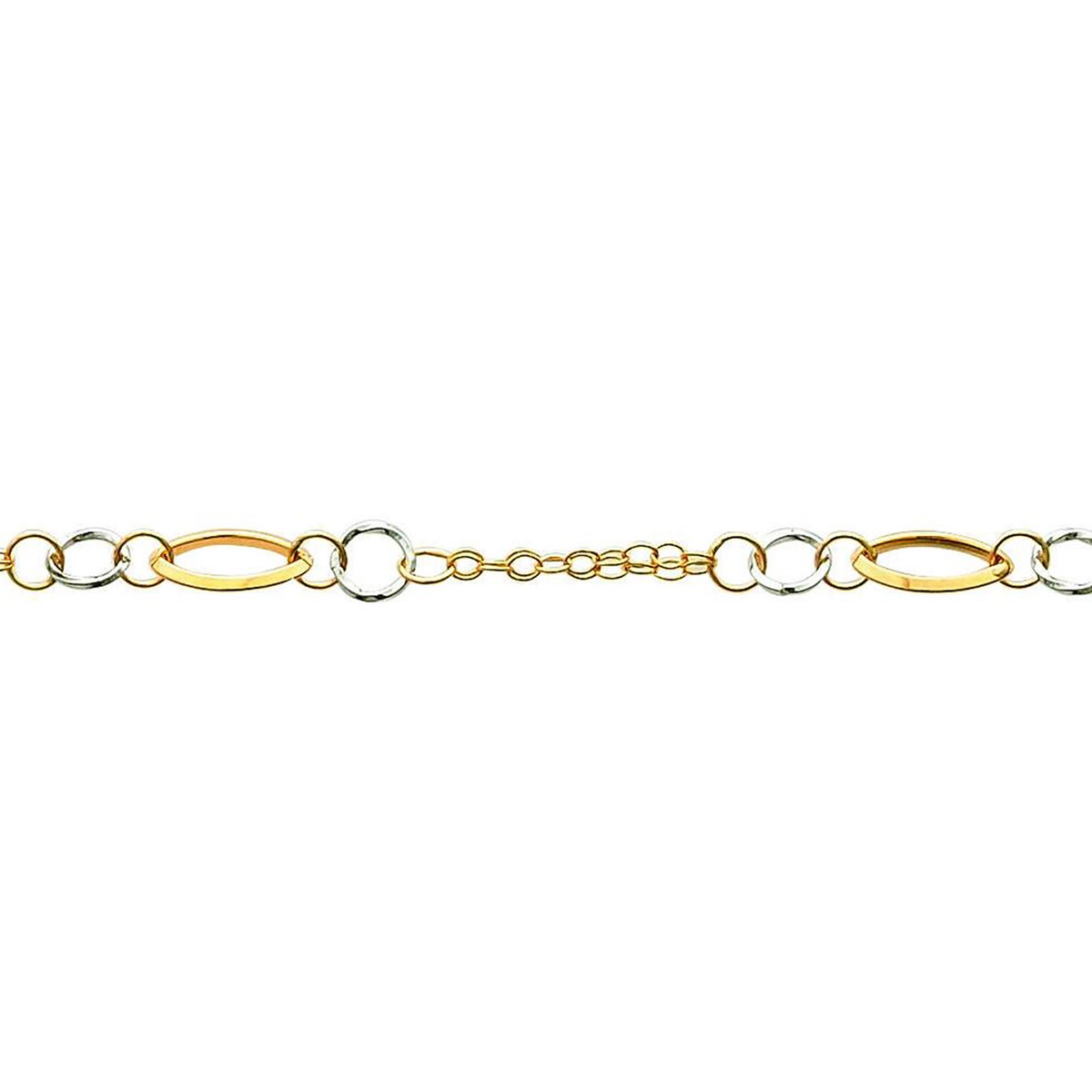 Bracelet Brillaxis bicolore motifs ovales ronds 18K