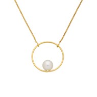 Collier brillaxis anneau et perle de culture 6 mm