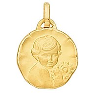 Médaille enfant or jaune 9 carats 14mm