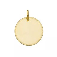 Médaille Brillaxis ronde or jaune avec frise 16mm