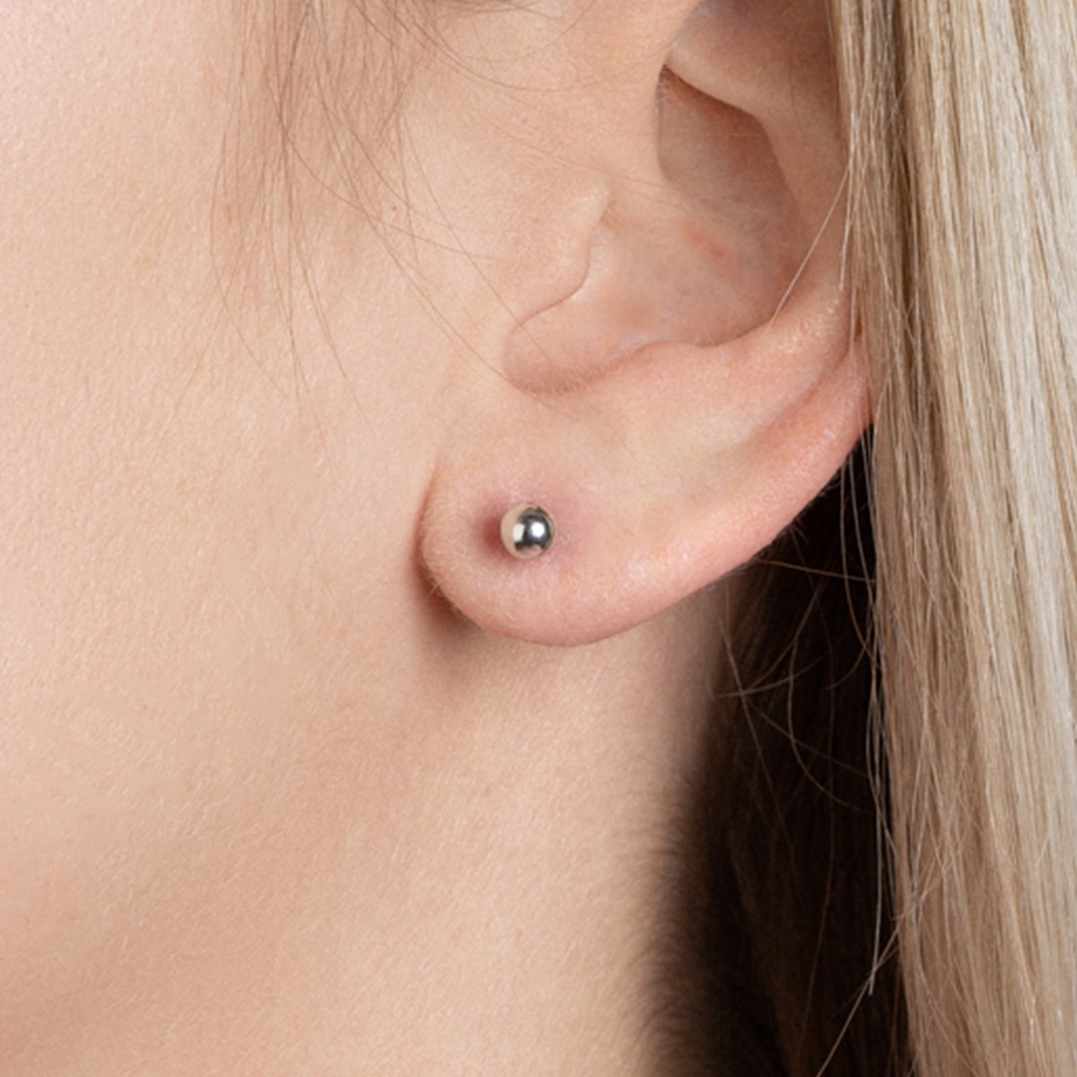 Boucles d'oreilles Brillaxis perles argent 5mm - vue 2