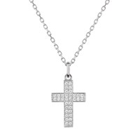 Collier Brillaxis or blanc croix