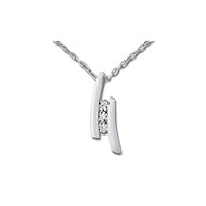 Collier Brillaxis trilogie diamant or blanc 9 carats