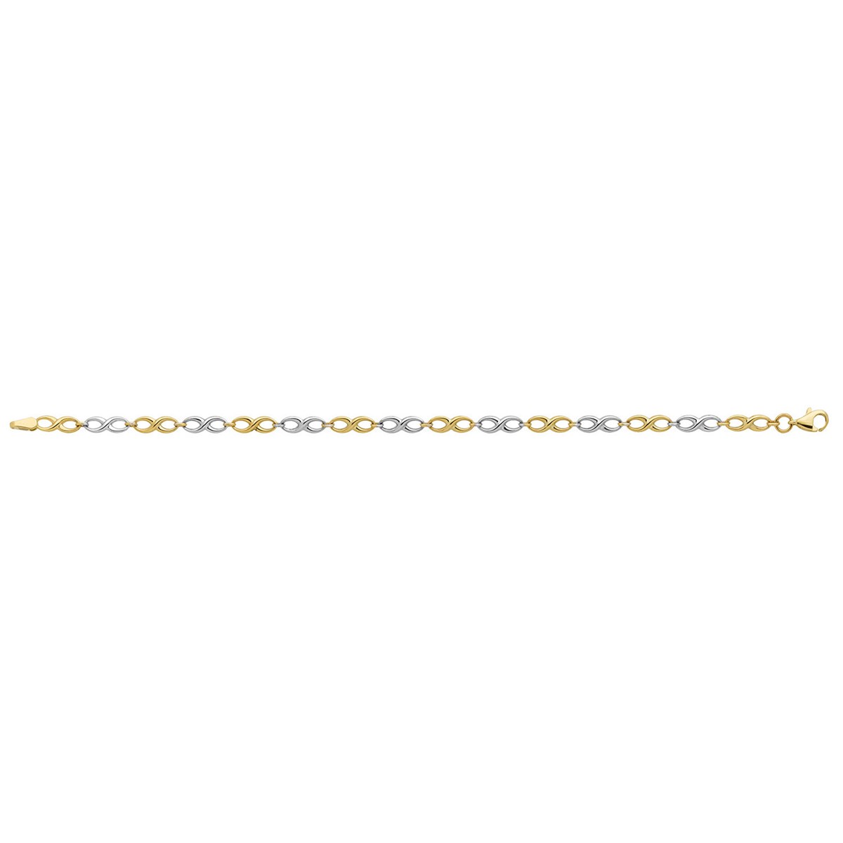 Bracelet Brillaxis maille motif infini or bicolore