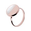 Bague Bronzallure disque demi-lune nacre blanche - vue V1