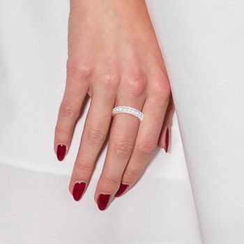 Demi alliance - Blanc - Argent 925