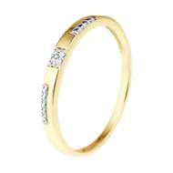 Bague Demi-alliance En Or 750/1000 (18 Carats) Avec 8 Diamants ~0.24 Ct - Occasion