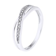 Alliance Croisée Diamants 0,034 Cts Or Blanc