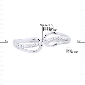 Alliance Vague Diamants 0,030 Cts Or Blanc