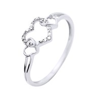 Bague COEUR Diamants 0,030 Cts Joaillerie Prestige Or Blanc