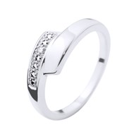 Bague Diamants 0,010 Cts Or Blanc