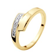 Bague Diamants 0,010 Cts Or Jaune