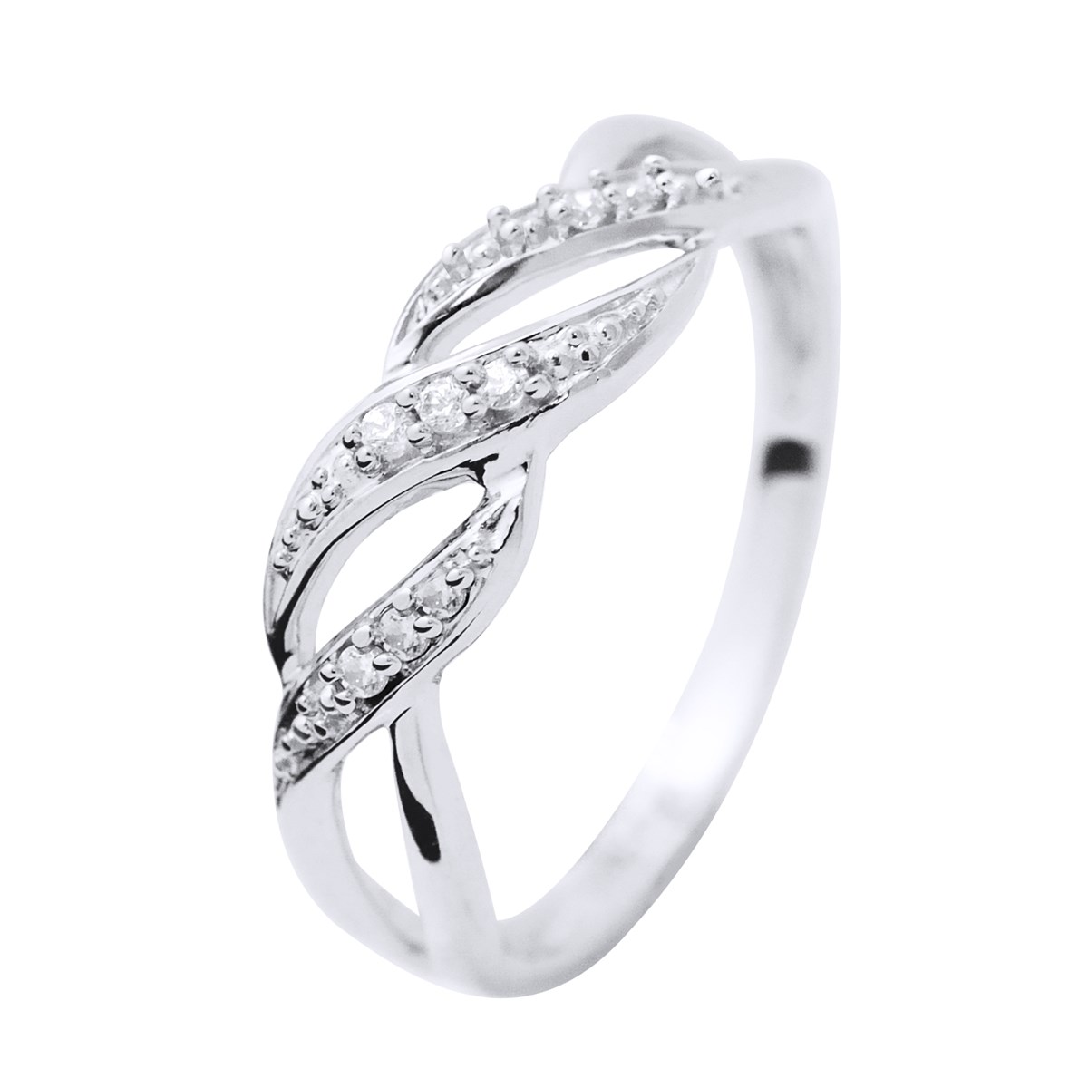 Bague Diamants 0,040 Cts Or Blanc