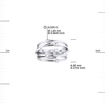 Bague Satelis Diamants 0,140 Cts Or Blanc