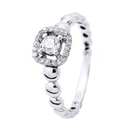 Solitaire Diamants 0,33 Cts Joaillerie Prestige Or Blanc
