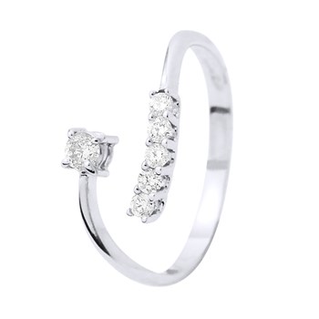 Bague Diamants 0,15 Cts Joaillerie Or Blanc