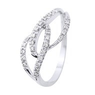 Bague Diamant 0,12 Cts Joaillerie Or Blanc