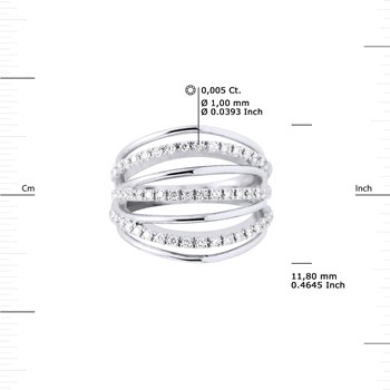 Ring Diamanten 0,60 Cts Joaillerie Prestige Wit Goud