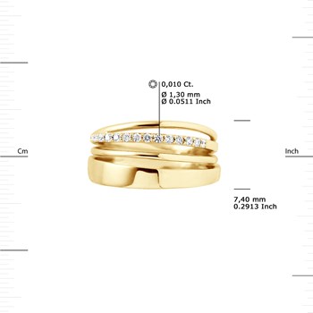 Bague Diamant 0,140 Cts Joaillerie Prestige Or Jaune