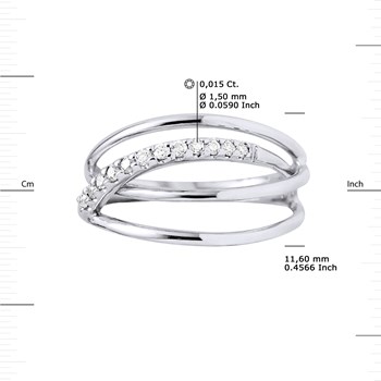 Bague Diamant 0,180 Cts Joaillerie Prestige Or Blanc