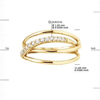 Bague Diamant 0,180 Cts Joaillerie Prestige Or Jaune