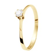 Solitaire Diamant 0,10 Cts Joaillerie Or Jaune