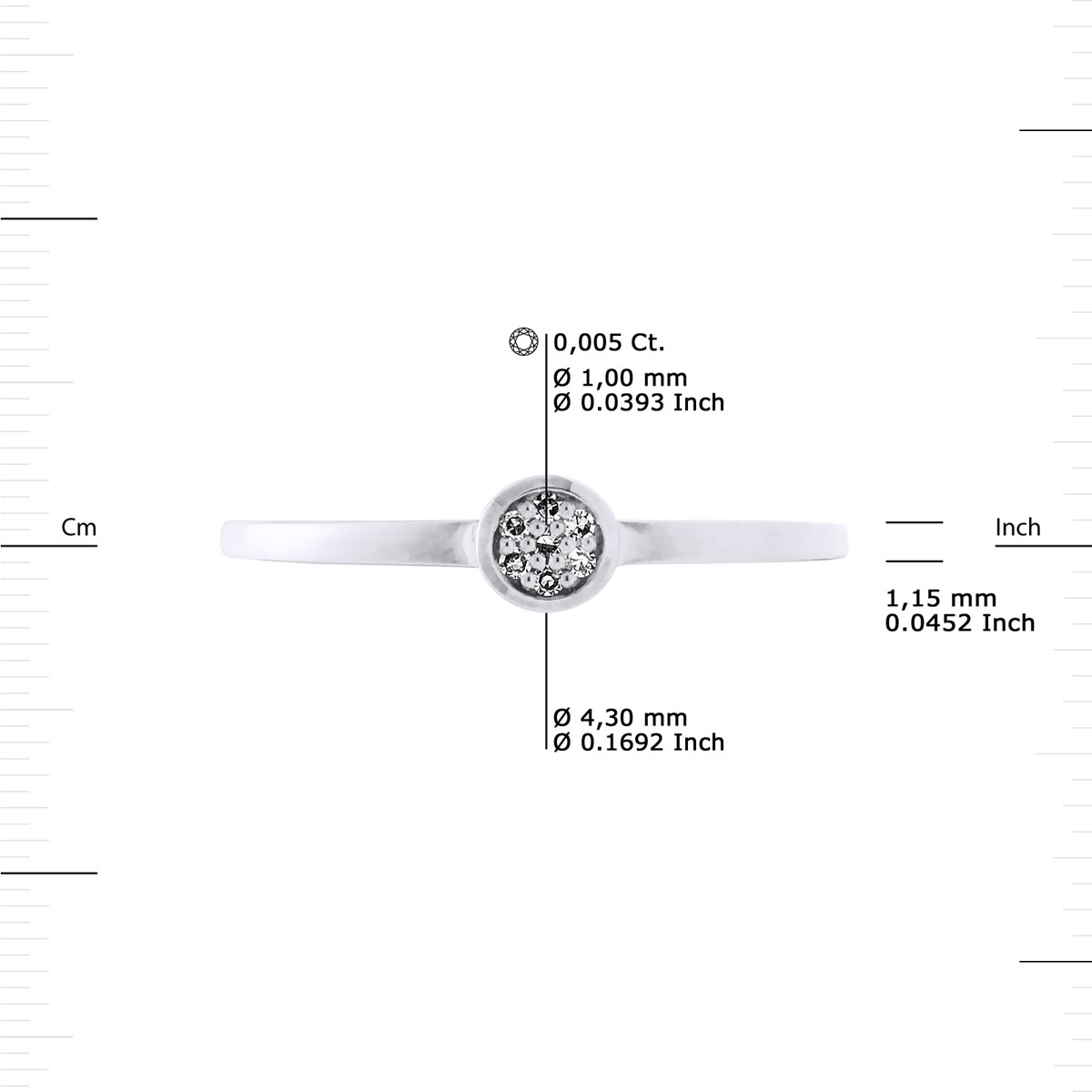 Solitaire Diamants 0,040 Cts Or Blanc - vue 3