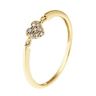 Bague COEUR Diamants 0,032 Cts Or Jaune