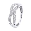 Bague Diamants 0,080 Cts Jonc Volume Or Blanc - vue V1