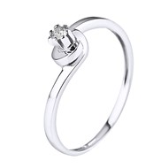 Solitaire Diamant 0,040 Cts Or Blanc 18 Carats