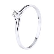Solitaire Diamant 0,030 Cts 4 Griffes Or Blanc 18 Carats