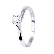 Solitaire Diamant 0,25 Cts 4 Griffes Or Blanc 18 Carats