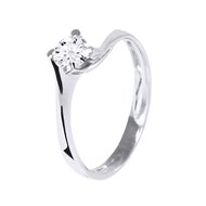 Solitaire Diamant 0,40 Cts 4 Griffes Or Blanc 18 Carats