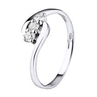 Bague TRILOGIE Diamants 0,21 Cts Serti Griffes Or Blanc 18 Carats