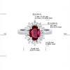 Bague Marquise RUBIS 0,95 Cts Diamants 0,36 Cts Or Blanc 18 Carats - vue V3