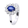Bague Marquise SAPHIR 1 Ct Diamants 0,36 Cts Or Blanc 18 Carats - vue V1