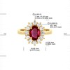 Bague Marquise RUBIS 0,95 Cts Diamants 0,36 Cts Or Jaune 18 Carats - vue V3