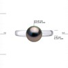 Bague Jonc moderne Perle de TAHITI Ronde 8-9 mm Argent 925 - vue V3