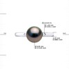 Bague Perle de Tahiti Ronde 8-9 mm et Diamants 0,020 Cts Or Blanc 18 Carats - vue V3
