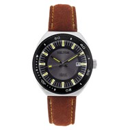 Montre MARIN homme chromé bracelet cuir nubuck