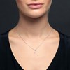 Pendentif Or Blanc et oxydes de zirconium 'Le Messager bleu' + chaine argent offerte - vue V2