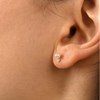Boucles d'oreilles Or Blanc et Perles de culture blanche 'Uni' - vue V3