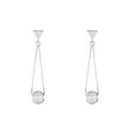 Boucles d'oreilles en argent et oxydes de zirconium 'Géométrique Rond'