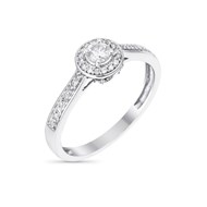 Solitaire 'Brillant Somptueux' Or blanc et Diamants