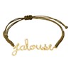 'JALOUSE' Bracelet cordon et fil lettering doré à message - vue V1
