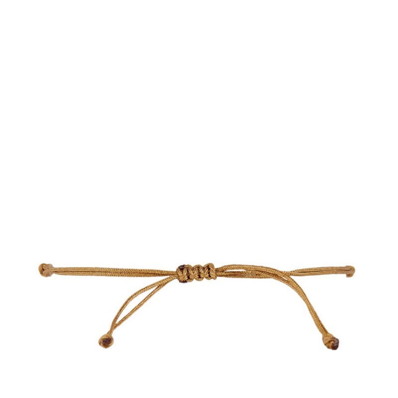 'JALOUSE' Bracelet cordon et fil lettering doré à message - vue 3