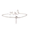 'LOVE' Bracelet jonc en fil lettering argenté à message - vue V4