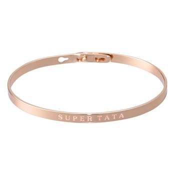 'SUPER TATA' bracelet jonc rosé à message