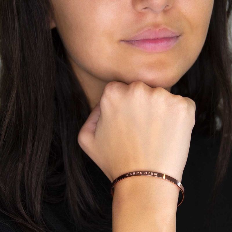'CARPE DIEM' bracelet jonc rosé à message - vue 2